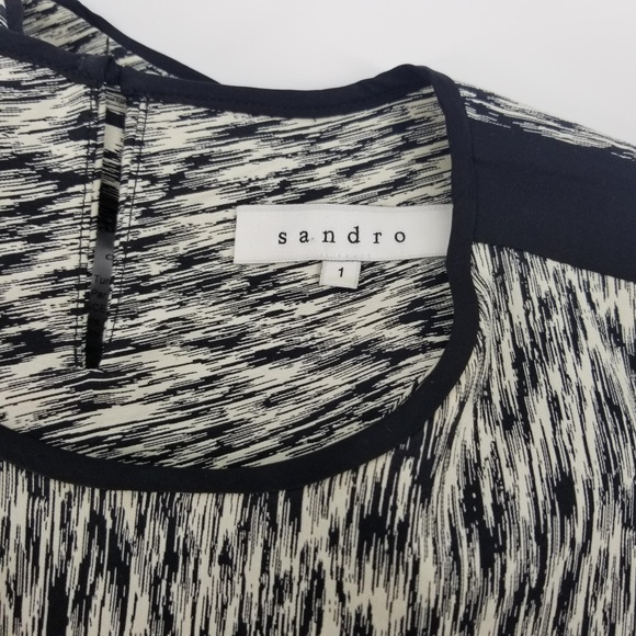 SOLD Sandro Open Back Printed Reve Dress Sz 1 - Picture 8 of 8